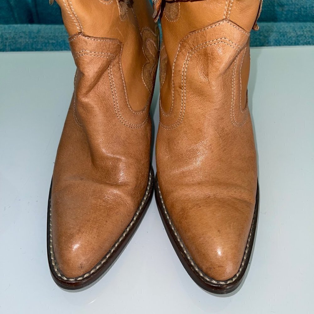 Mia Womens Cowgirl Boots Size 6 Leather Western Candida Boho Floral Tan 3D - Picture 15 of 15